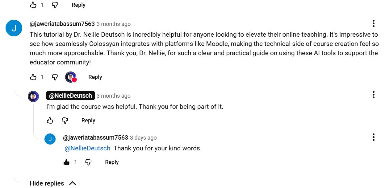 1st YouTube Video Comment
