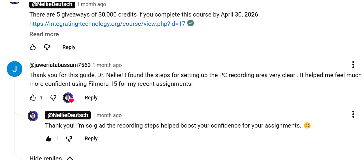 3rd YouTube Video Comment